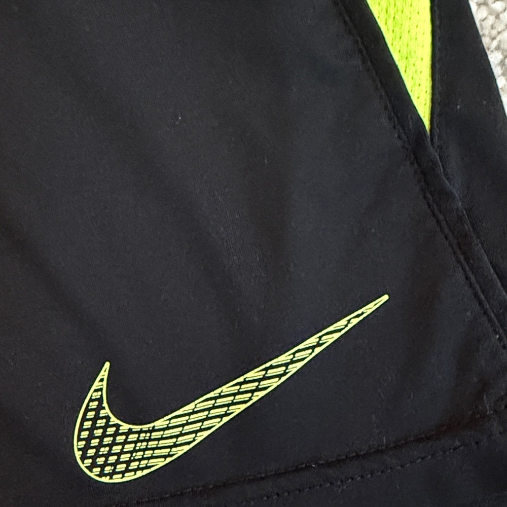 Nike Black Shorts with Neon Yellow Accents - Picture 3 of 3